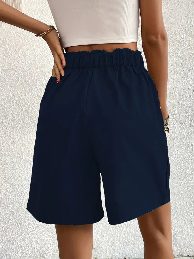 Nana - High-waisted linen shorts