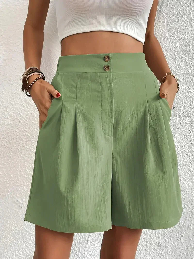 Nana - High-waisted linen shorts