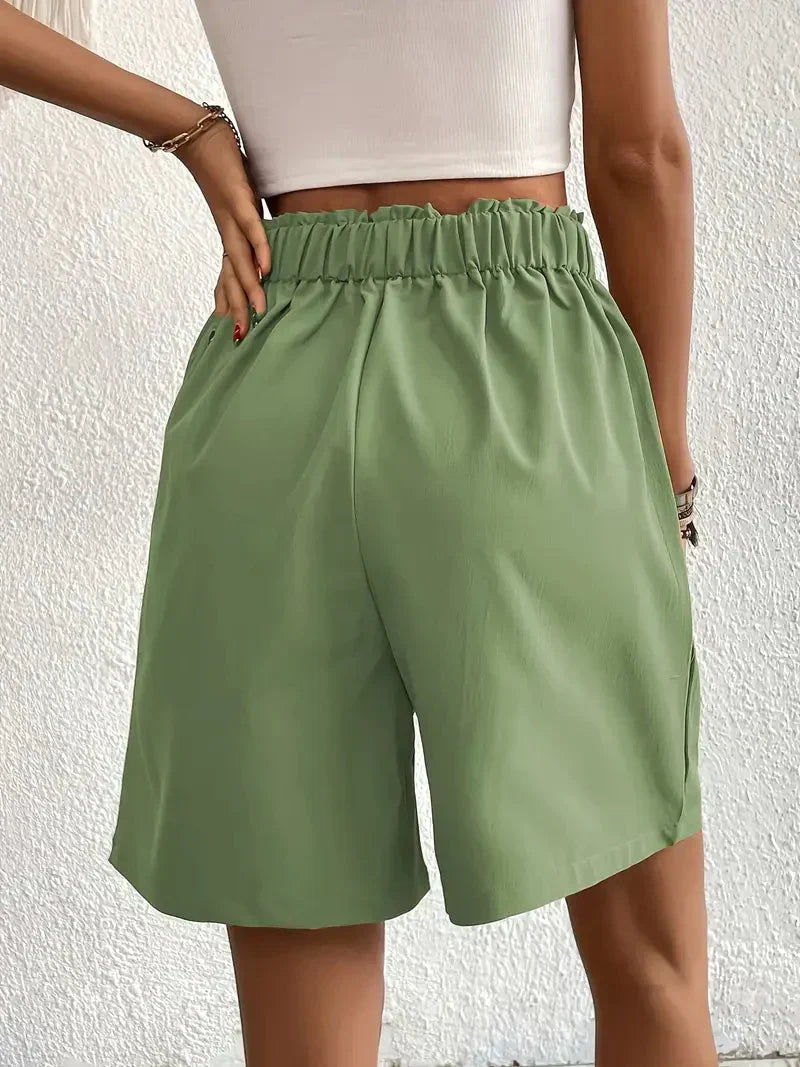 Nana - High-waisted linen shorts