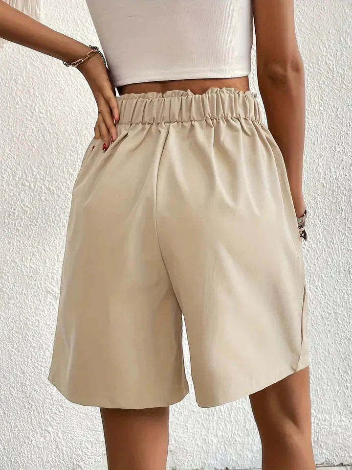 Nana - High-waisted linen shorts