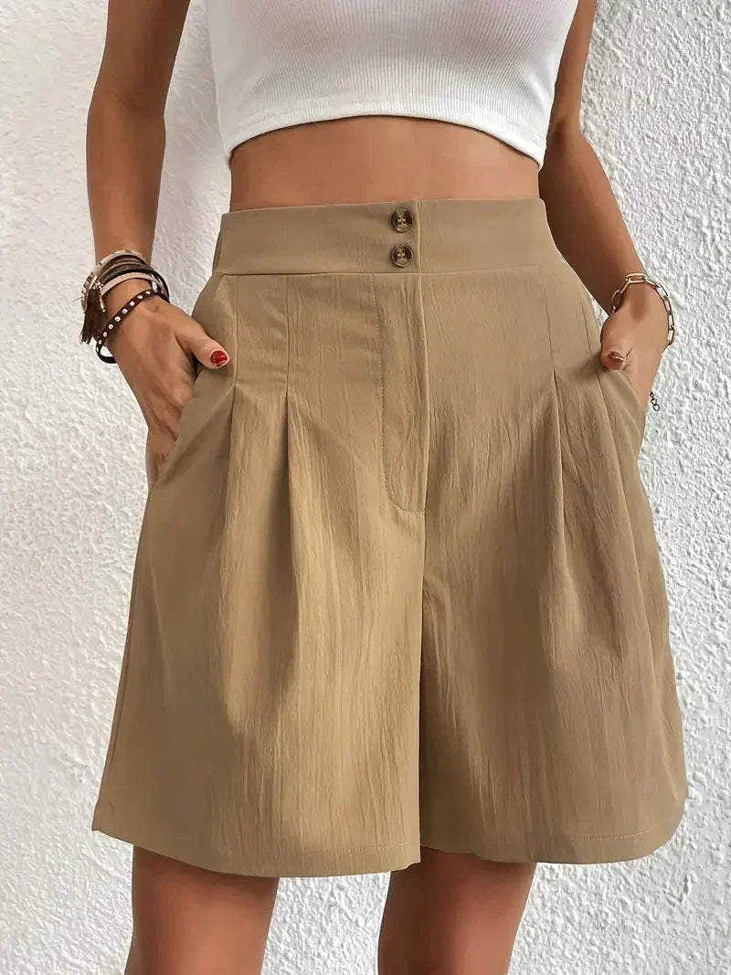 Nana - High-waisted linen shorts