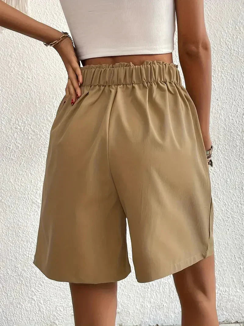 Nana - High-waisted linen shorts