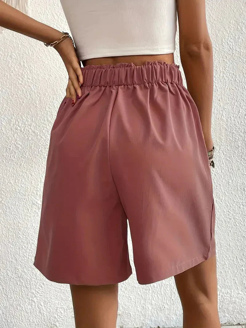 Nana - High-waisted linen shorts