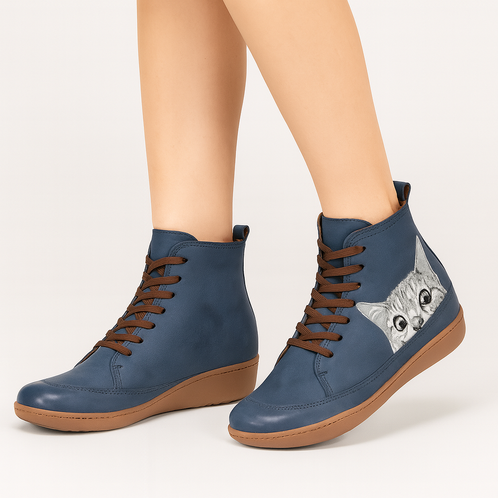 Leonore | Cat-print winter boots