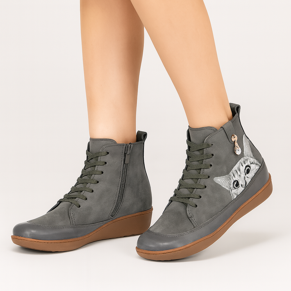Leonore | Cat-print winter boots