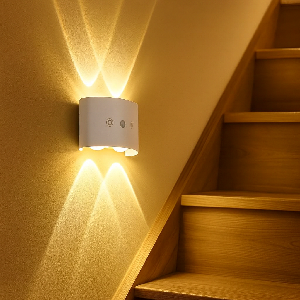 Luminova | Motion Sensor Cat Eye LED Wall Light – 3 Adjustable Colors, USB Rechargeable