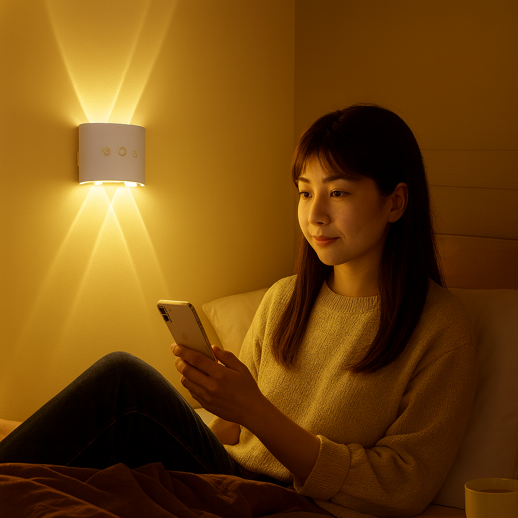 Luminova | Motion Sensor Cat Eye LED Wall Light – 3 Adjustable Colors, USB Rechargeable