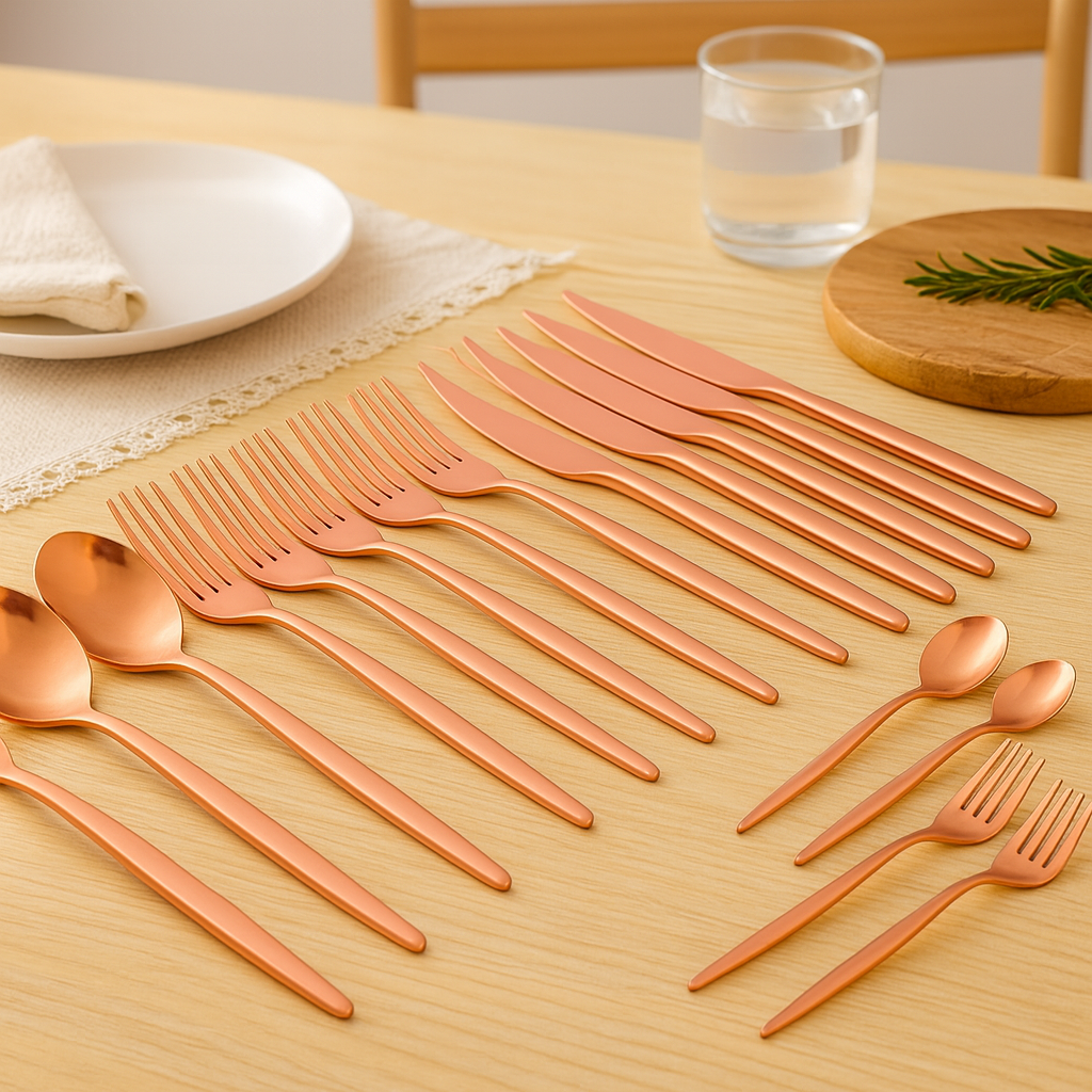 ルナレックス | ゴールドステンレススチール製カトラリーセット30点