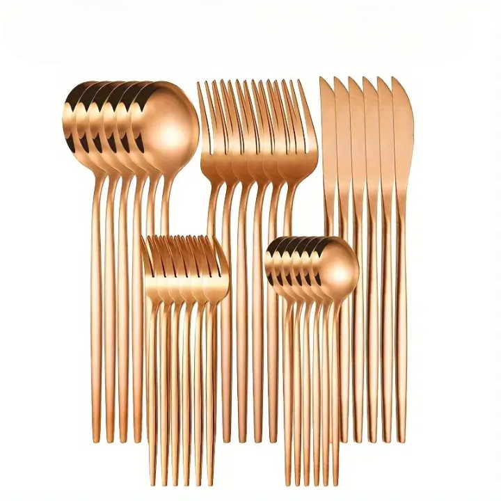 ルナレックス | ゴールドステンレススチール製カトラリーセット30点