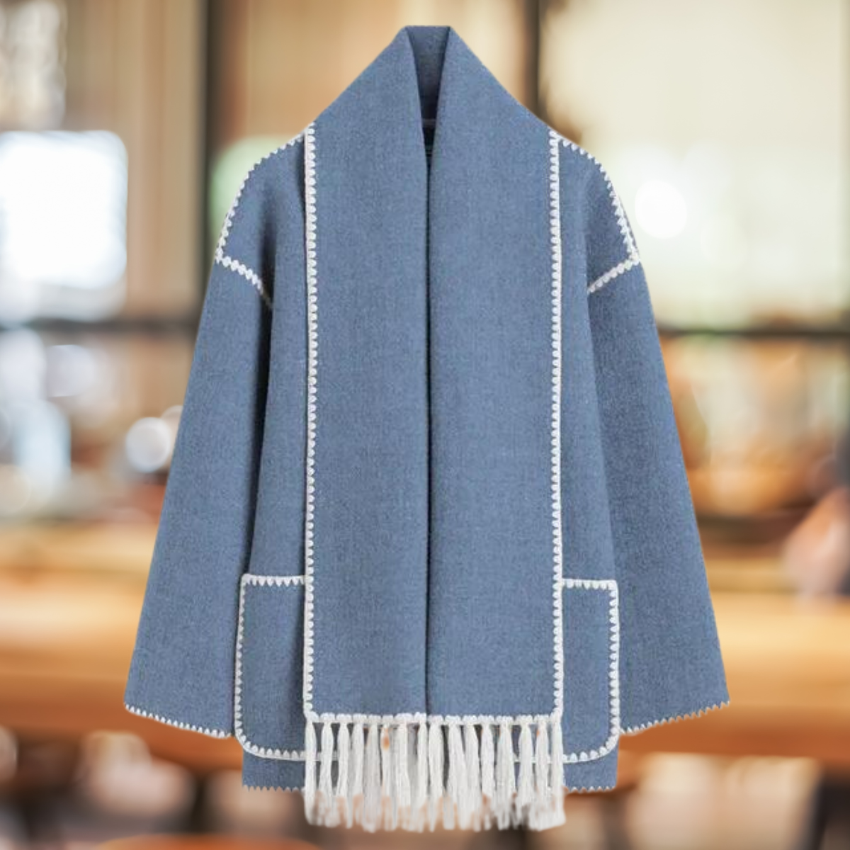 マチルド - ボタンとスカーフがエレガントなシングルブレストジャケット