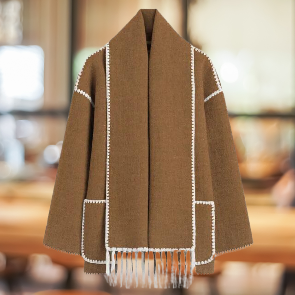 マチルド - ボタンとスカーフがエレガントなシングルブレストジャケット