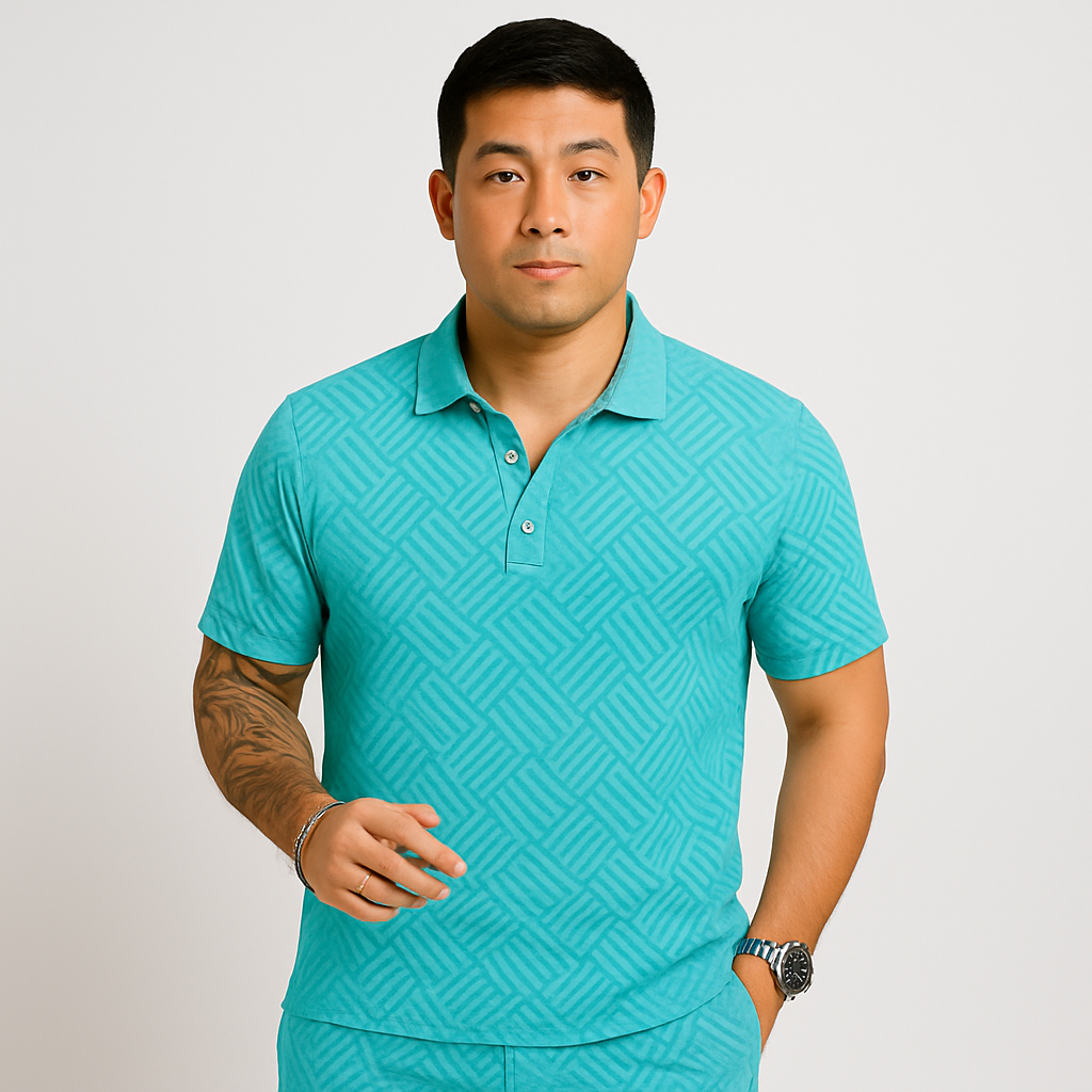 Men's Summer Casual Set - Short Sleeve Polo Shirt & Matching Shorts