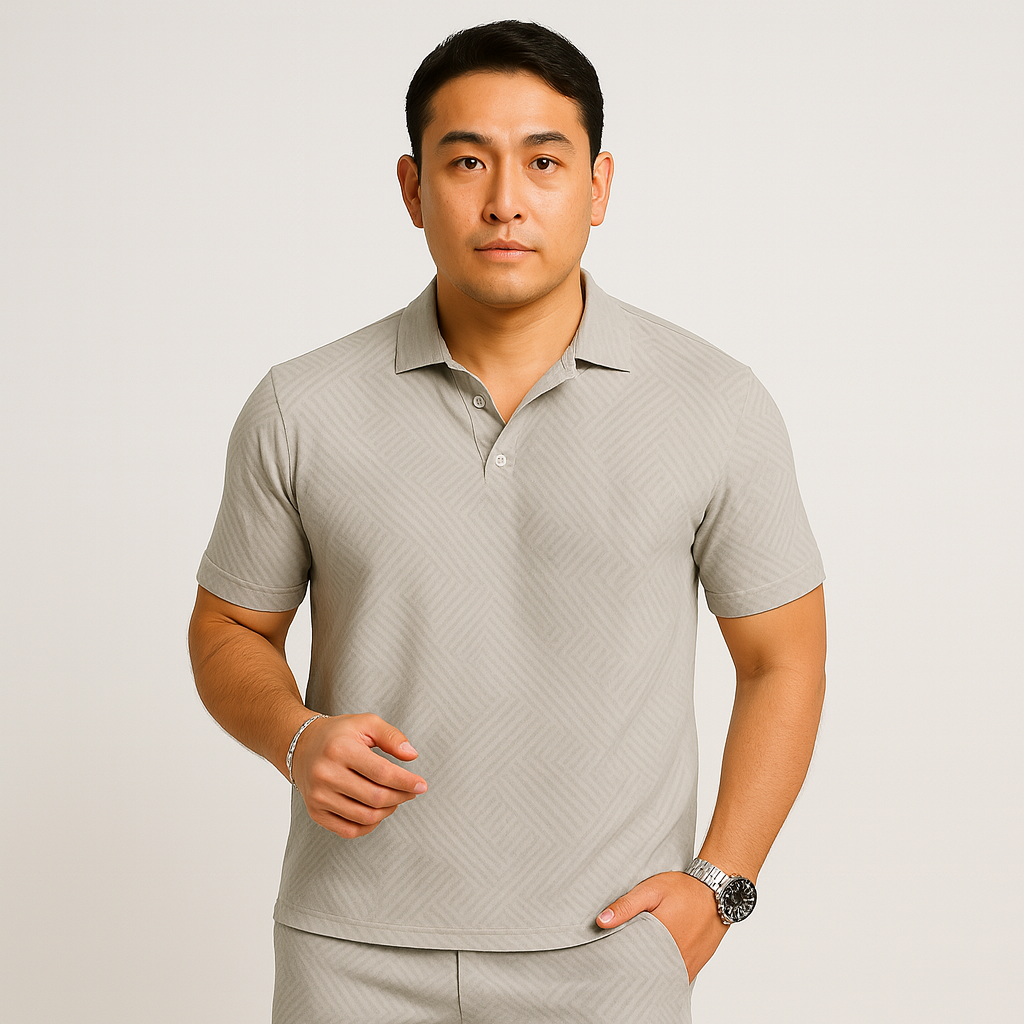 Men's Summer Casual Set - Short Sleeve Polo Shirt & Matching Shorts