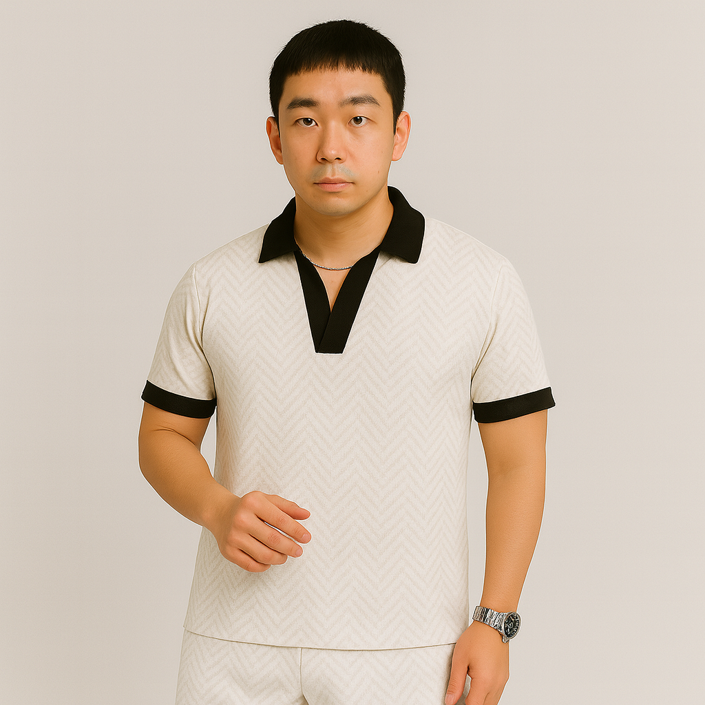 Men's Summer Casual Set - Short Sleeve Polo Shirt & Matching Shorts