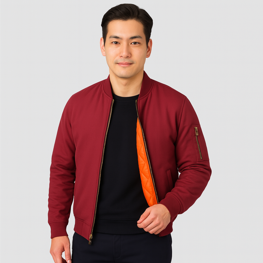 Classic men's bomber jacket - timeless zip style