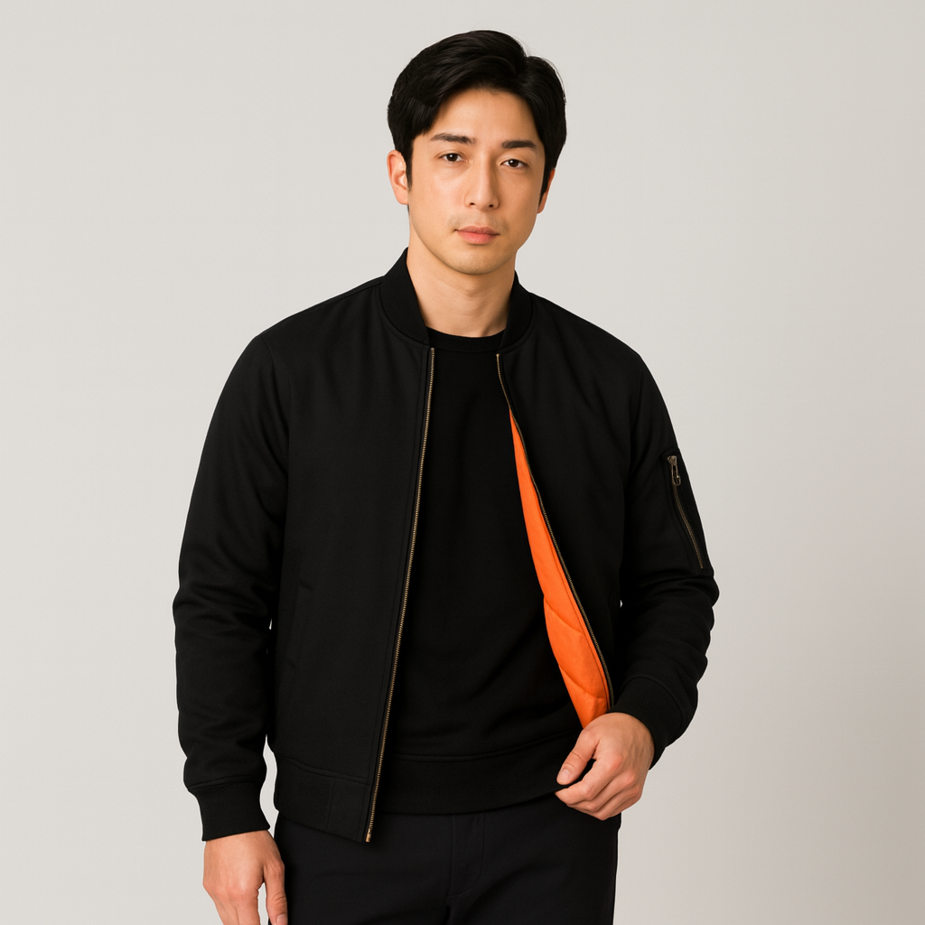 Classic men's bomber jacket - timeless zip style