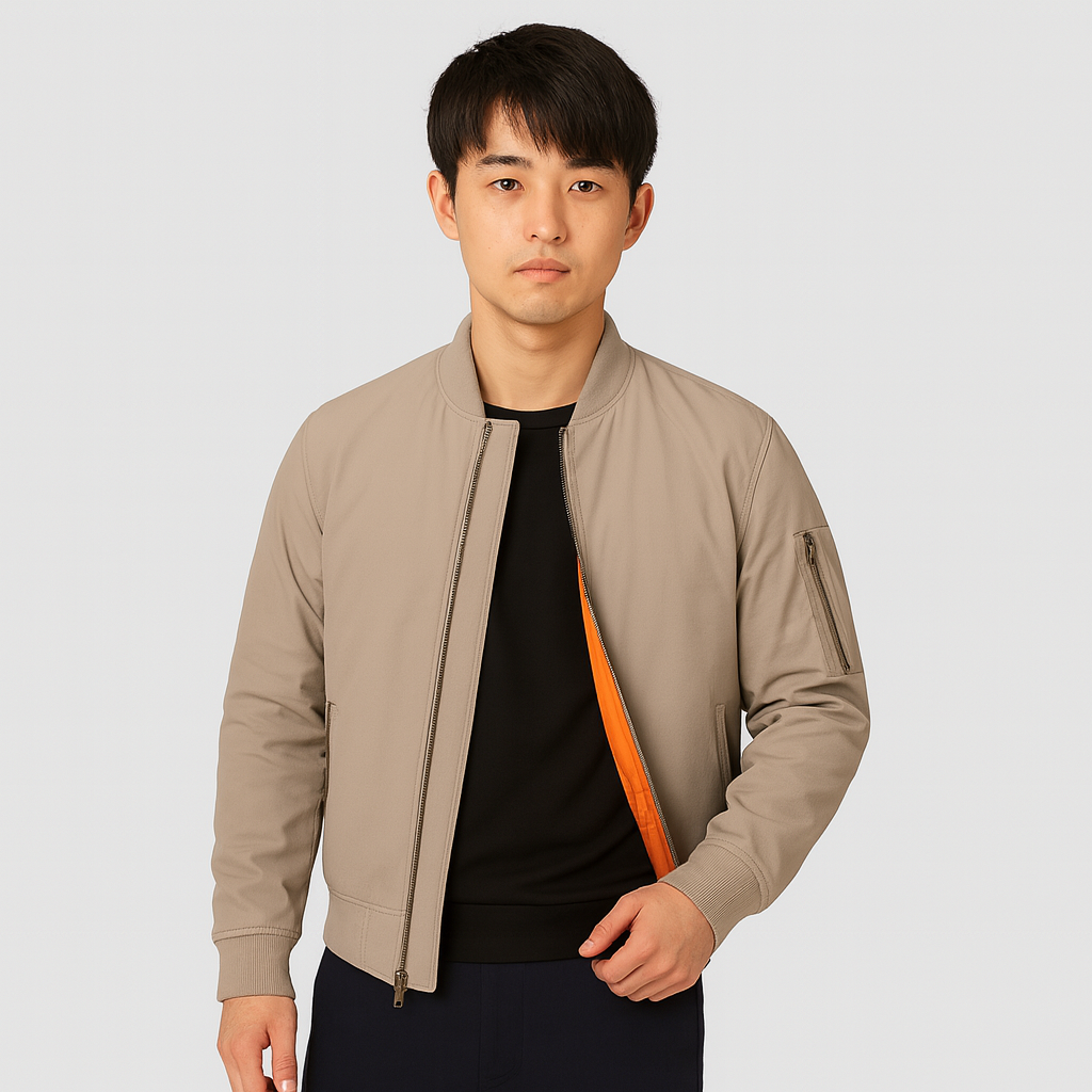 Classic men's bomber jacket - timeless zip style