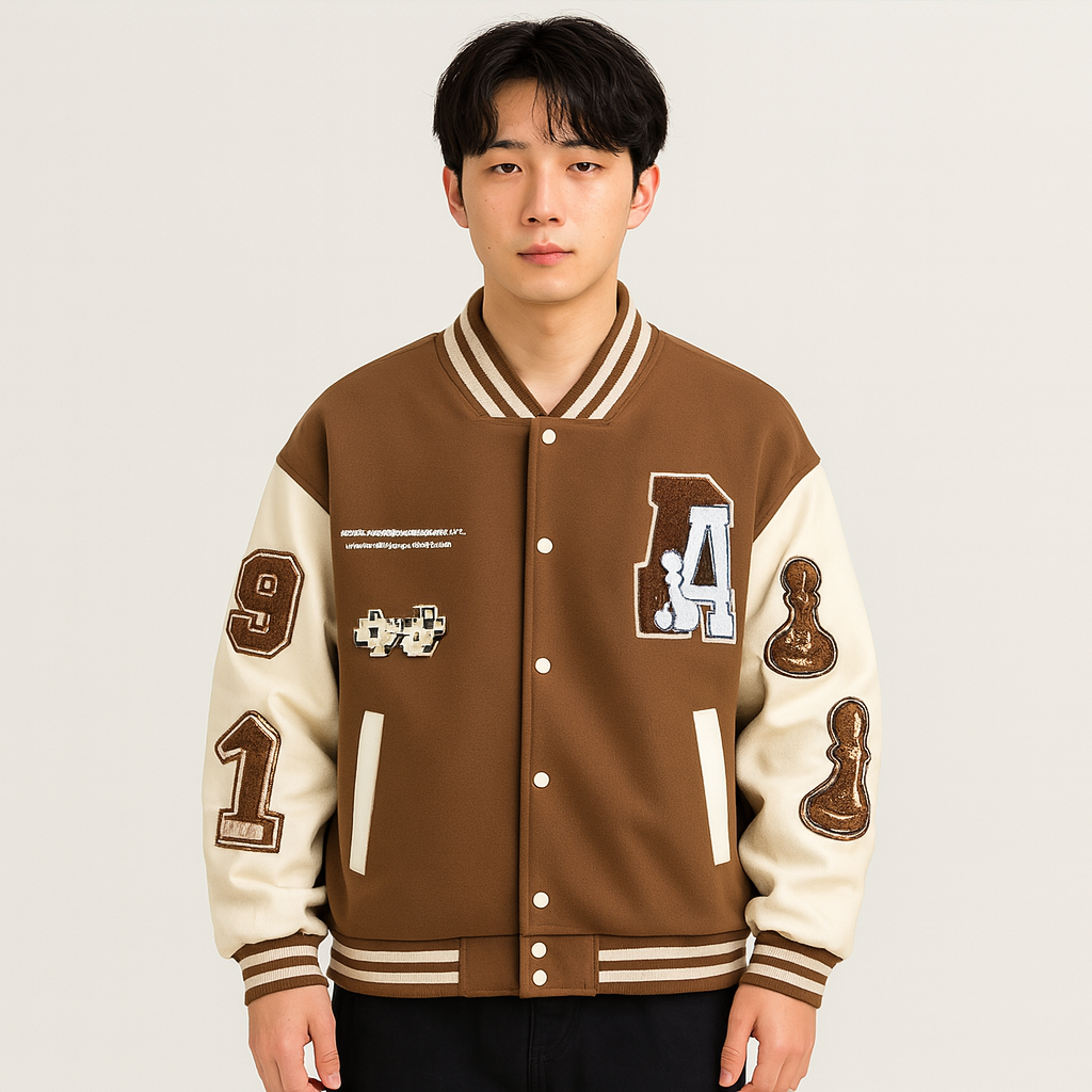 Men's Color Block Baseball Bomber Jacket