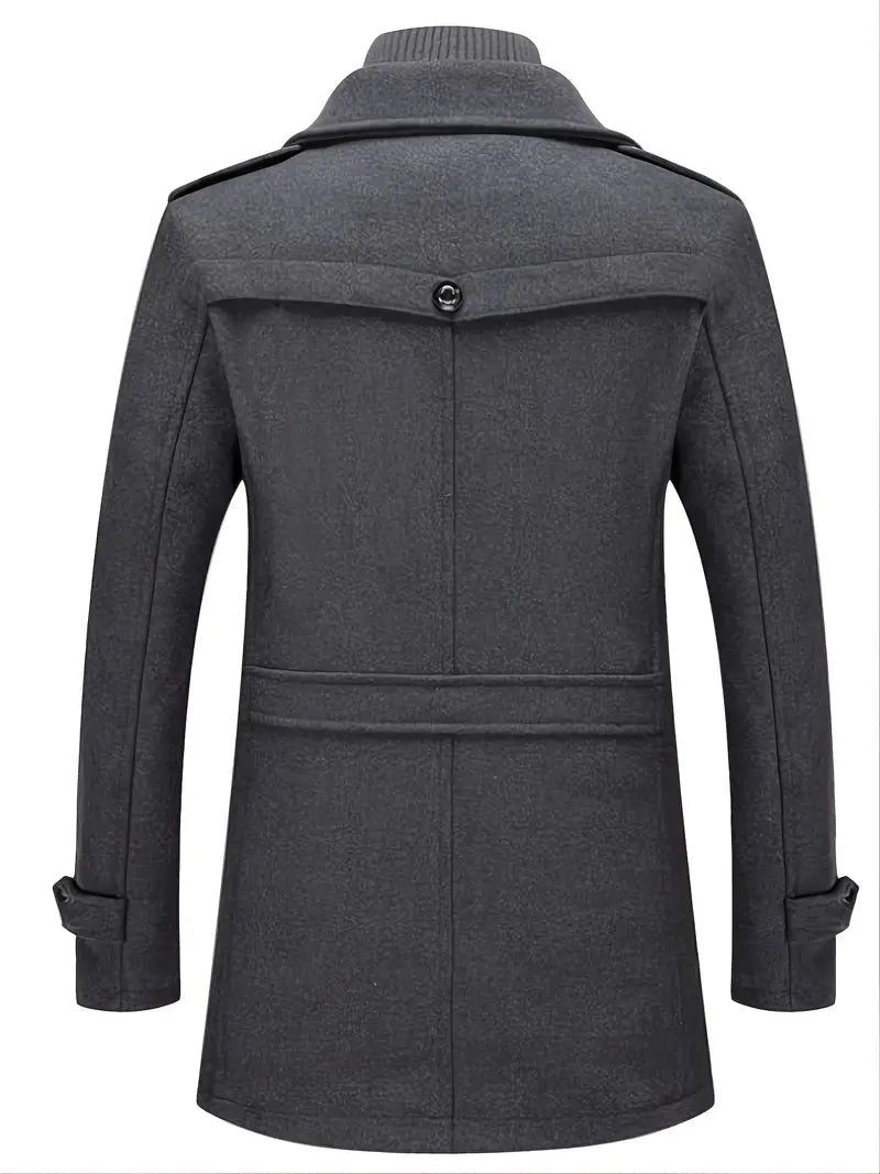 Mikkel - Double collar mid-length wool coat