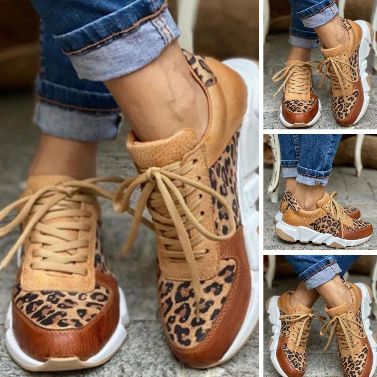 Mille - Casual leopard print platform sneakers