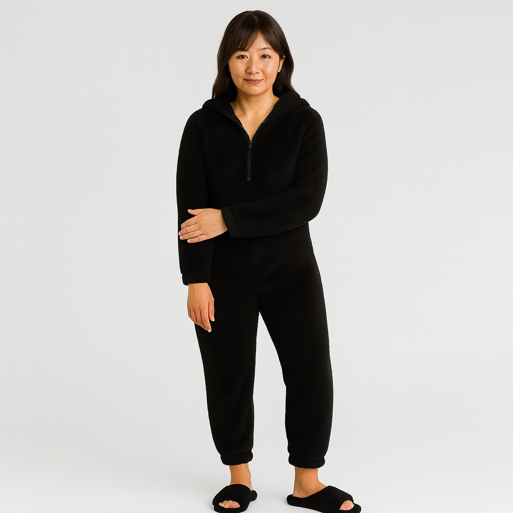 Mirella | Fluffy Hooded Zippered Pajama Set