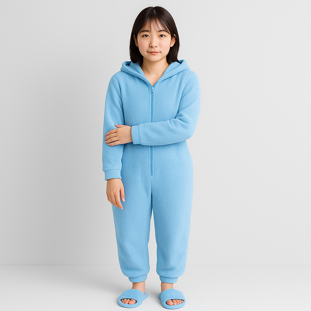 Mirella | Fluffy Hooded Zippered Pajama Set