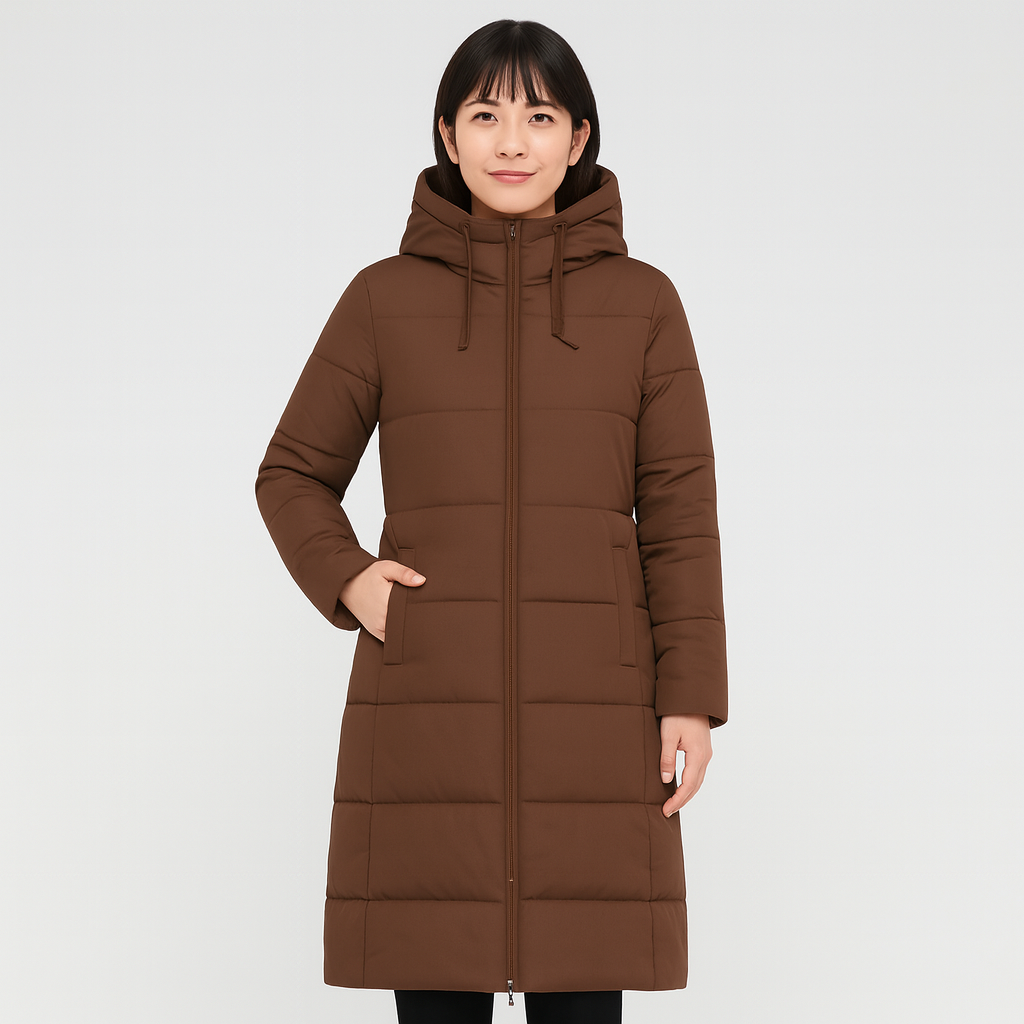 Nordvail | Thick knee-length winter coat with comfortable zipper