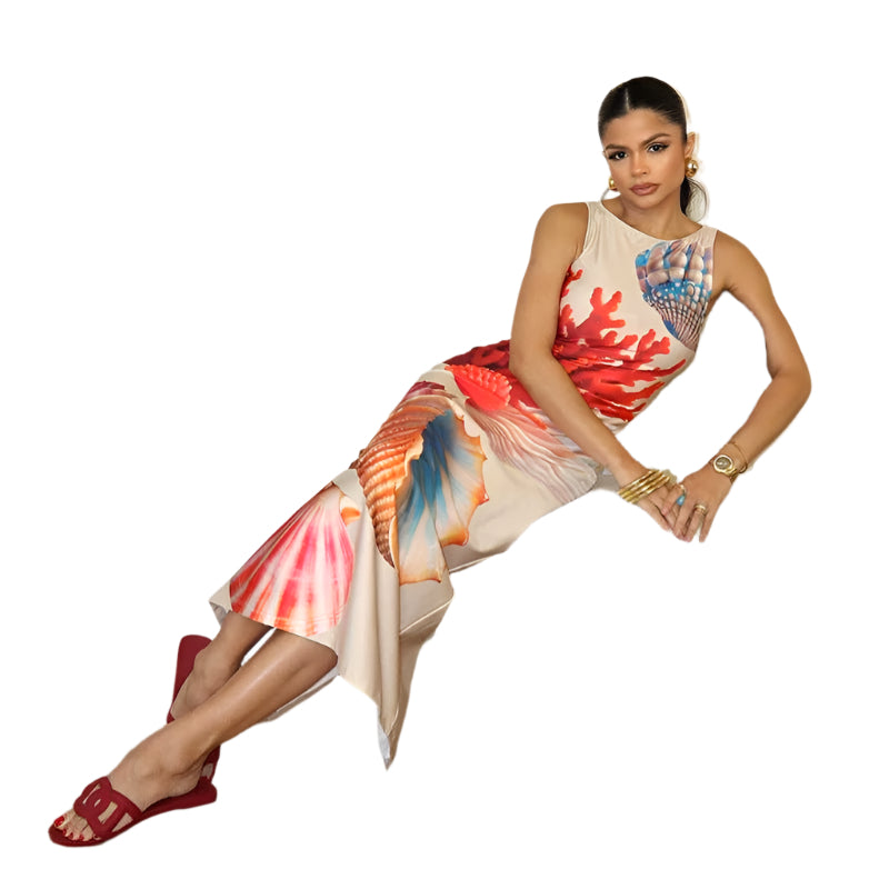 Fabiana - Tropical Shell Maxi Dress