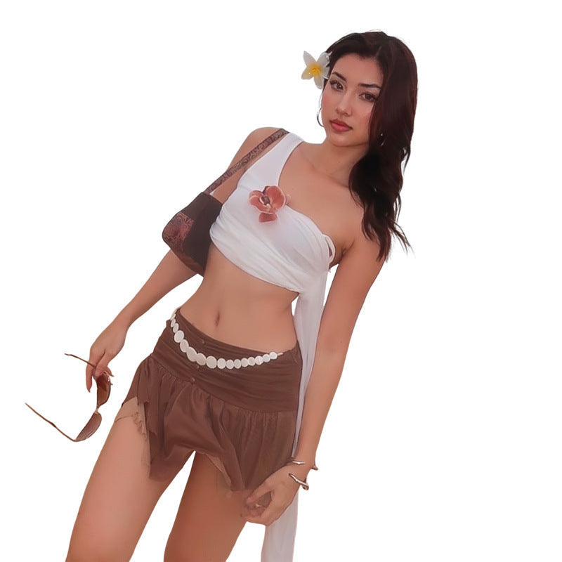 Evie - Beautiful wrap beach top with floral details