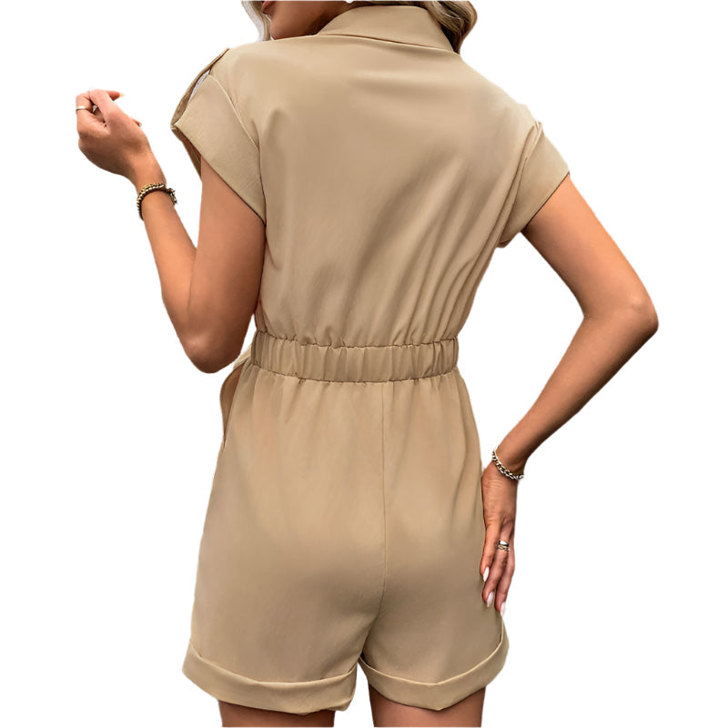 Miranda - Casual jumpsuit with adjustable belt and practical chest pocket