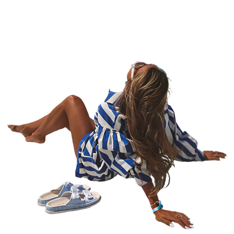 モルガンストライプ柄のテーラードジャンプスーツ(タイベルト付き)