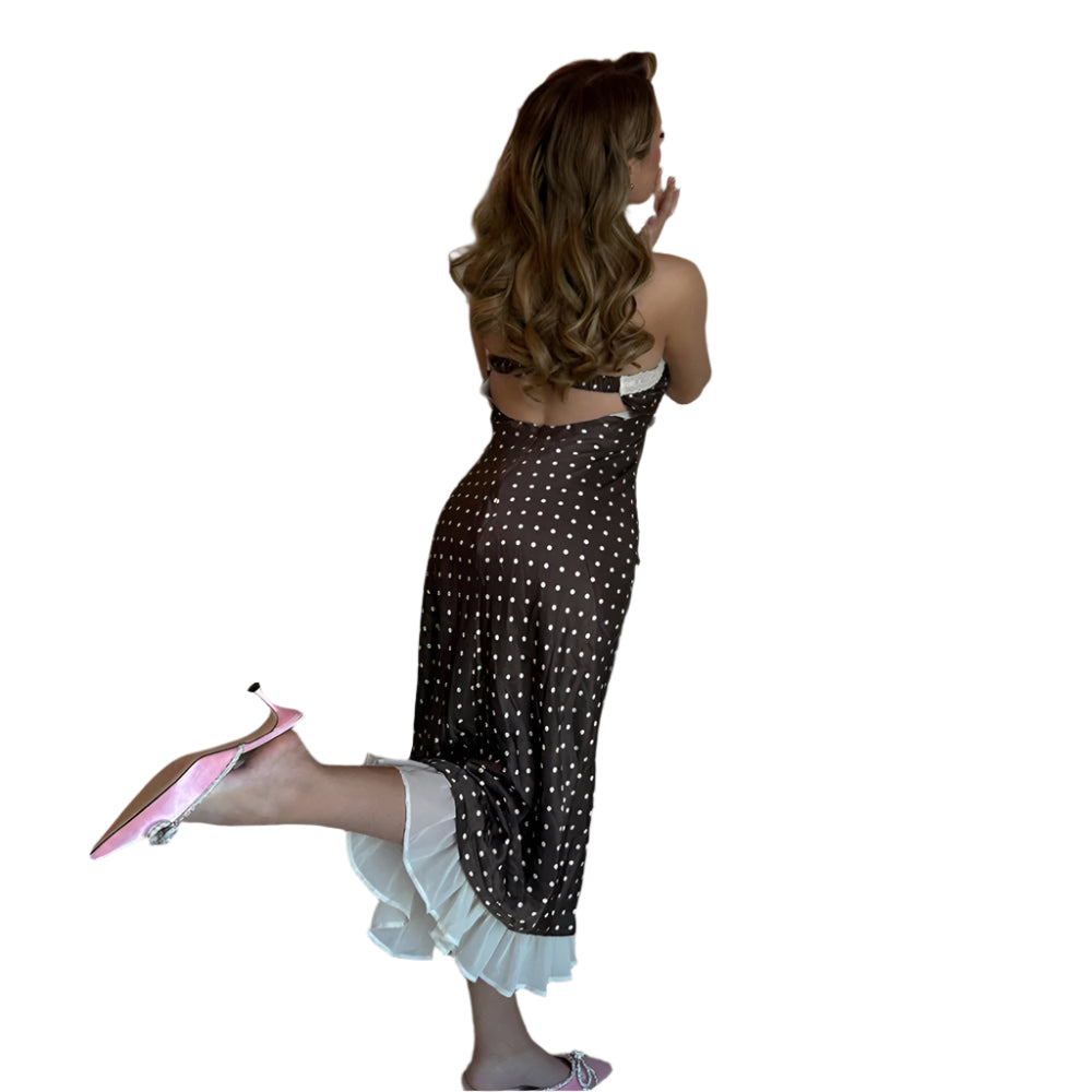 Eloise - Playful Polka Dot Maxi Dress