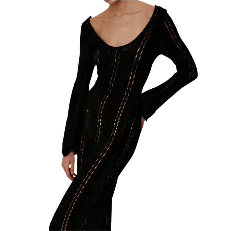 ザリア - ワイドスリーブのエレガントなニットドレス