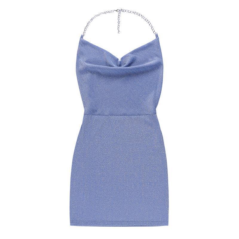 Clarice - A seductive mini dress with a wrap neckline in a shimmering fabric