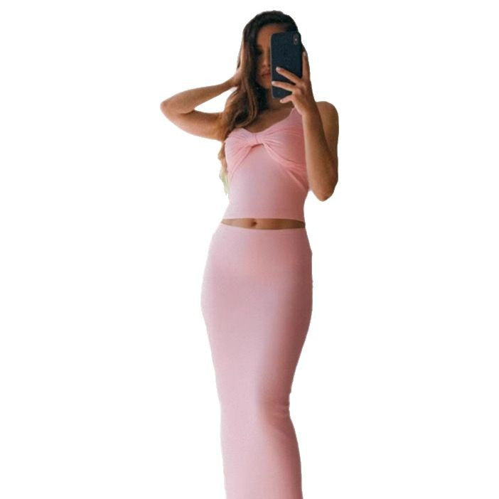 Mirella - Elegant wrap top and fitted skirt set