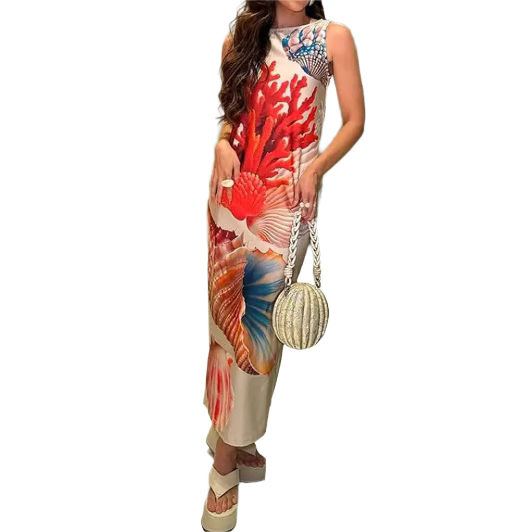 Fabiana - Tropical Shell Maxi Dress