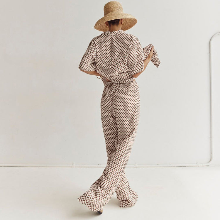 Esther - Geometric Shirt and Pants Set