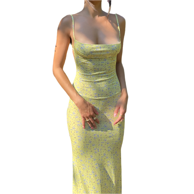 エリザ - 繊細な花柄のレディースマキシドレス