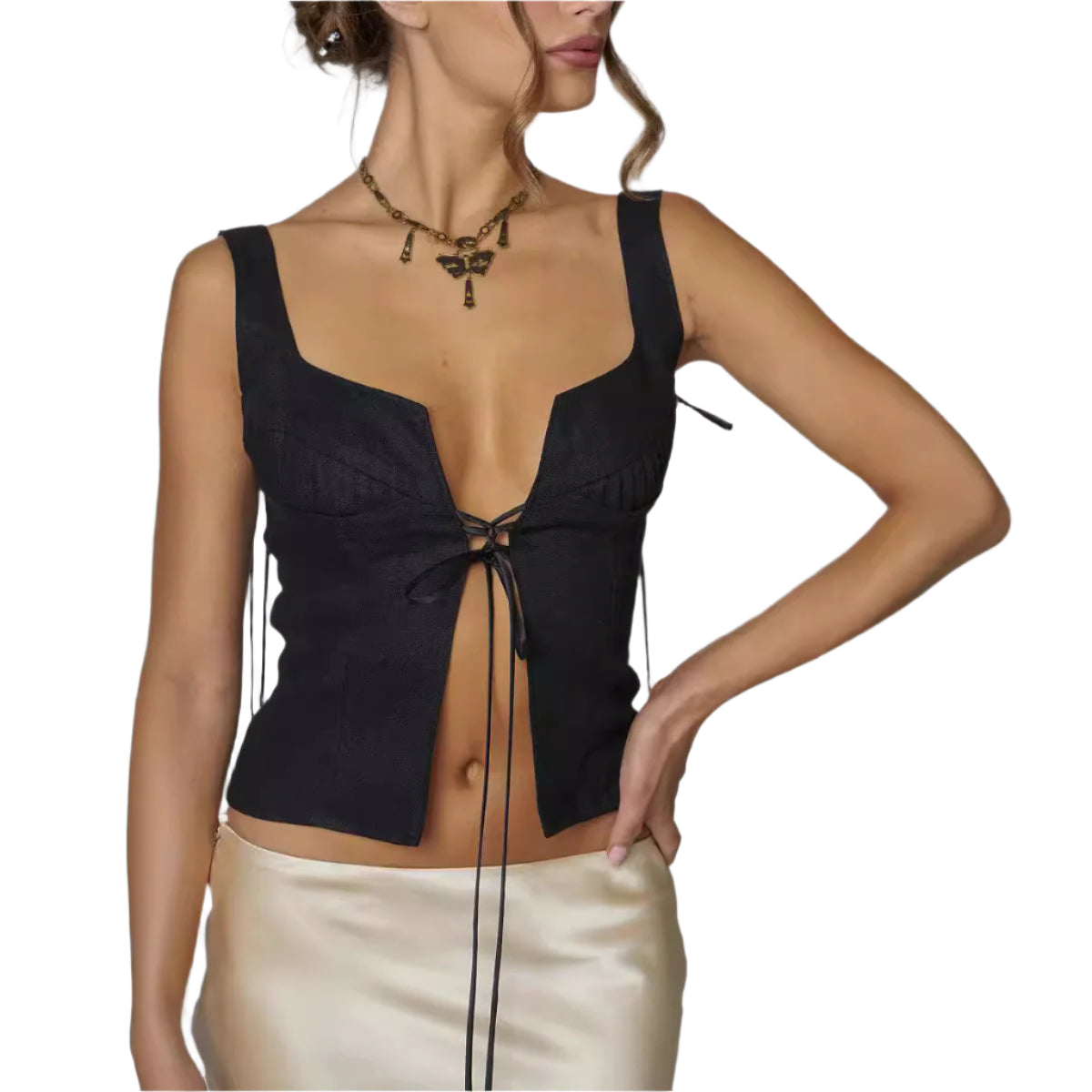 ヨハンネ - 洗練されたノースリーブのレーストップ
