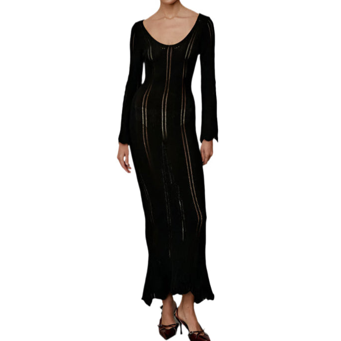 ザリア - ワイドスリーブのエレガントなニットドレス