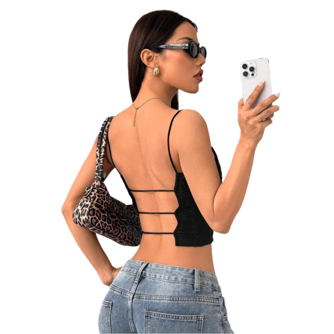 ザリア - 細いスパゲッティストラップのトップス