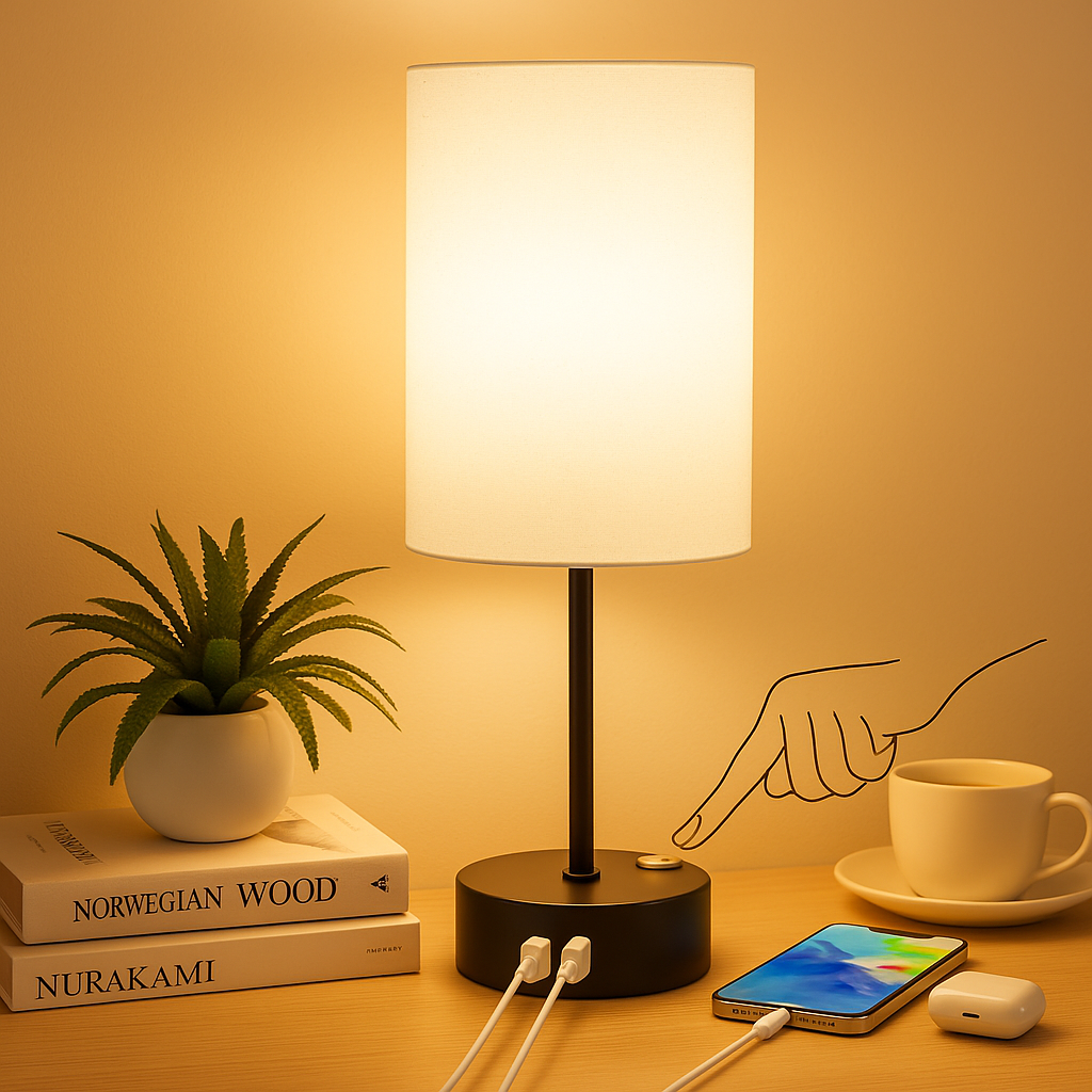 Oren | USB Rechargeable Touch Dimmable Bedside Lamp