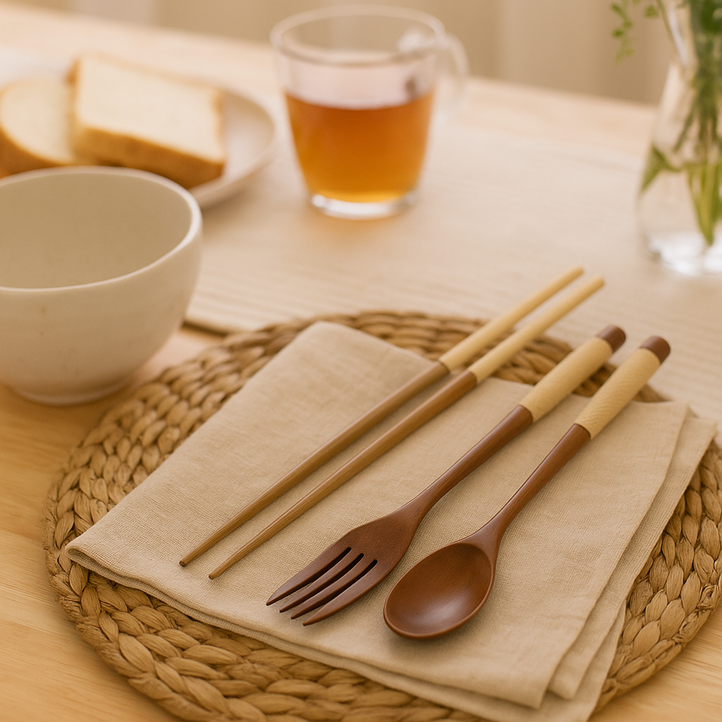 Orvanna | Handcrafted Wooden 3-Piece Dining Set