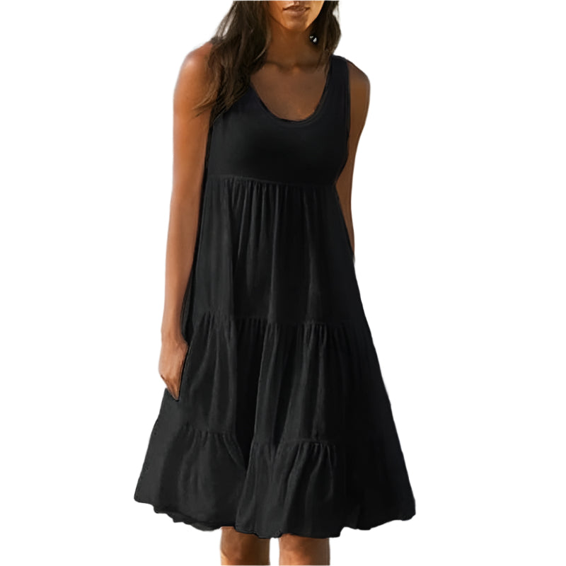Therese - Solid Sleeveless Midi Beach Dress