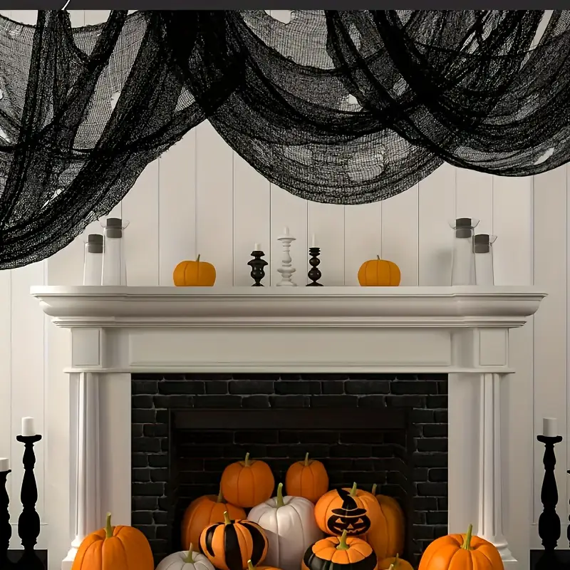 Phantom Web Halloween Spider Web - Indoor/Outdoor Use, Black Polyester