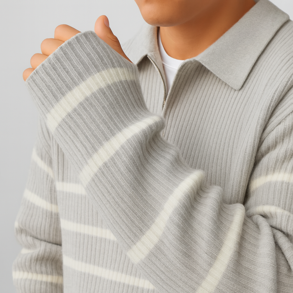 Leon | Striped Zip-Up Sweater