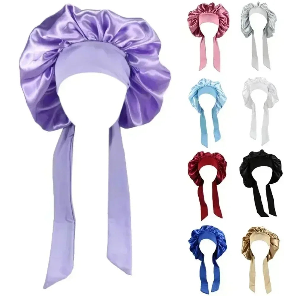 Waterproof Adjustable Satin Sleepwear Hair Cap