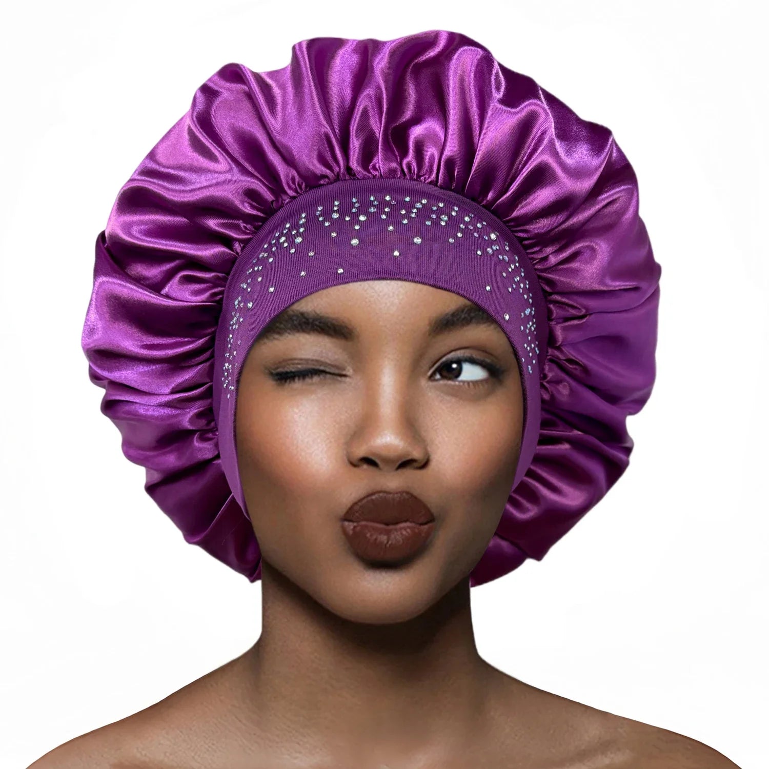 高級ラインストーンサテンナイトガウン