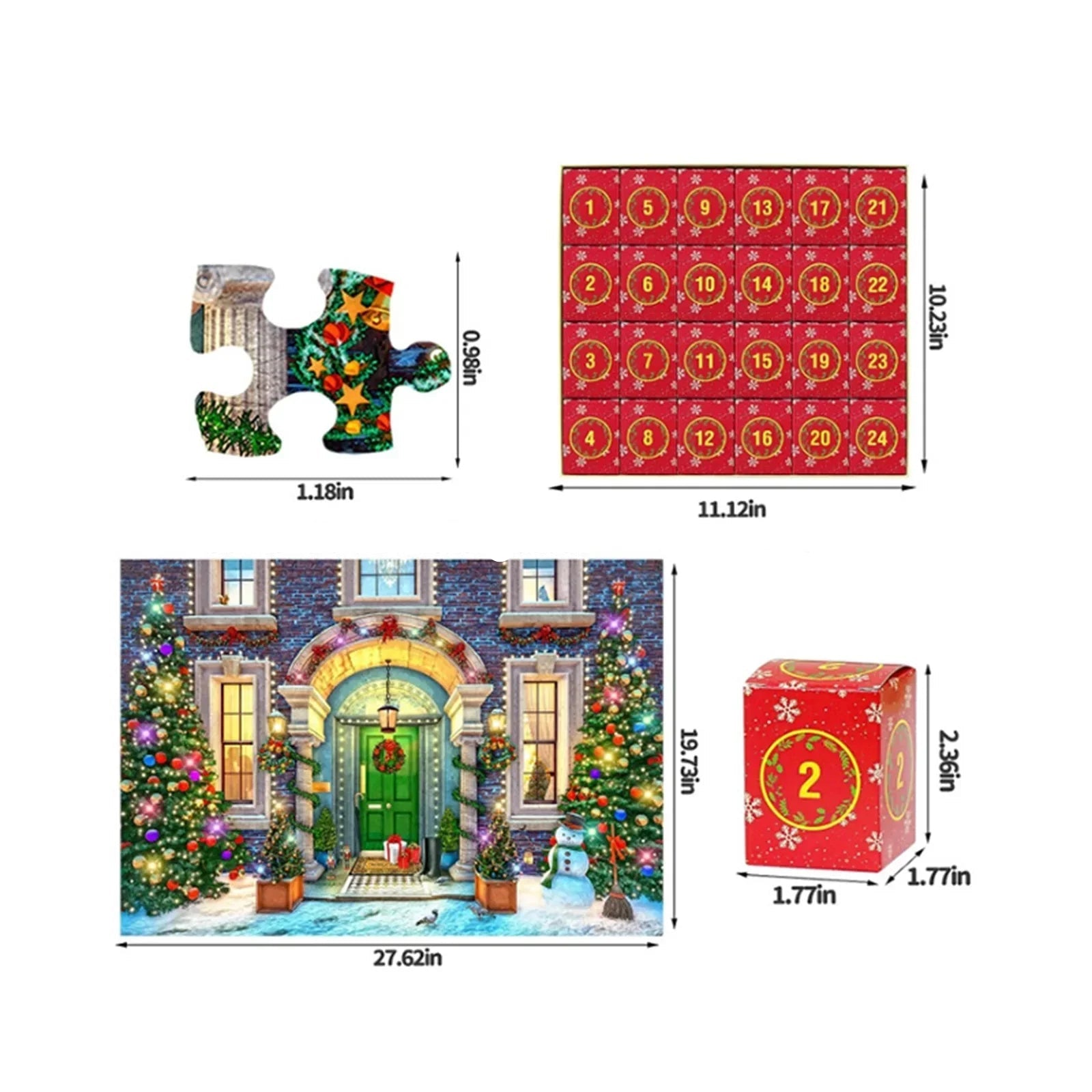クリスマスパズル付きアドベントカレンダー – 24日間のカウントダウンを楽しもう