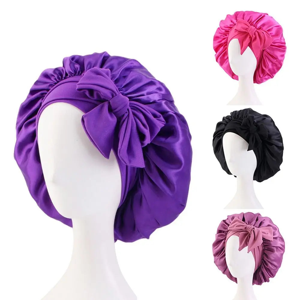 Silk sleeping cap with satin headband